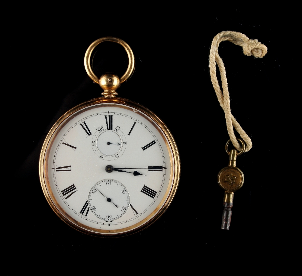 Property of a deceased estate - a good Victorian 18ct gold cased key wind pocket watch, with power