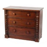 Property of a deceased estate - a Victorian mahogany chest of three long graduated drawers with