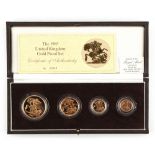 Property of a lady - gold coins - a 1985 Royal Mint cased four coin gold proof set, comprising