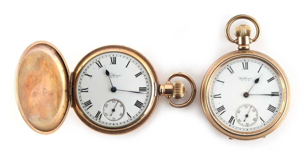 Property of a lady - two Waltham gold plated pocket watches (2).