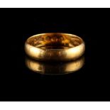 Property of a deceased estate - a 22ct yellow gold wedding ring, approximately 3.4 grams, size M.