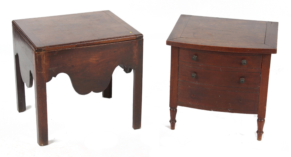 Property of a gentleman - a late 18th century George III mahogany box commode, with square chamfered