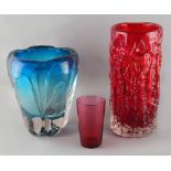 Property of a lady - two Whitefriars glass vases, the taller 8.95ins. (22.7cms.) high; together with