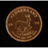 Property of a lady - gold coin - a 1974 South Africa gold kruggerrand.