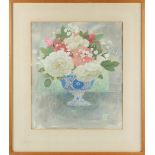 Property of a deceased estate - 20th century British - STILL LIFE OF FLOWERS IN A VASE - gouache &