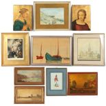 Property of a deceased estate - a quantity of assorted pictures & prints including a pair of gilt