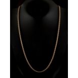 Property of a deceased estate - a 9ct yellow gold chain link necklace, 25ins. (63.5cms.) long,