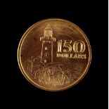 Property of a lady - gold coin - a 1969 Singapore 150 dollar gold coin, commemorating the 150th