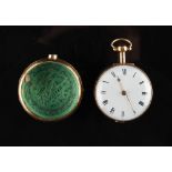 Property of a gentleman - a George III 18ct gold pair cased pocket watch, the fusee movement