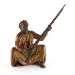 Property of a lady - an early 20th century Austrian cold painted bronze figure of a seated Arab