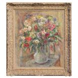 Property of a lady - Kathleen Browne (1905-2007) - STILL LIFE OF FLOWERS IN A VASE - oil on