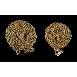 Property of a lady - two 9ct gold chain necklaces, approximately 13.0 grams together (2).