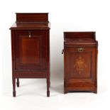 Property of a deceased estate - two Edwardian mahogany & inlaid purdoniums (2).