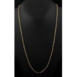 Property of a lady - a 9ct gold chain necklace of tubular form, 24.5ins. (62cms.) long.