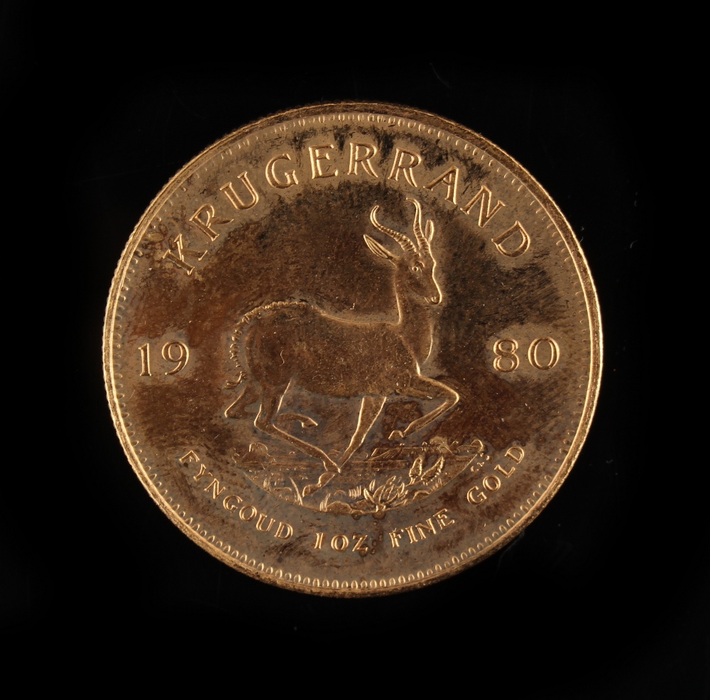 Property of a lady - gold coin - a 1980 South Africa gold krugerrand.