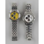 Two gentleman's Seiko stainless steel cased 7T32 Chronograph Water Resist 100M wristwatches (2).