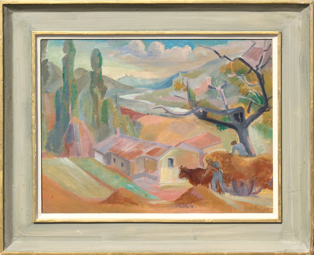 ARR - Property of a gentleman - Marjorie Sherlock (1897-1973) - 'FARM IN THE RHONE VALLEY' - oil