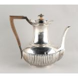 Property of a deceased estate - a Victorian silver coffee pot with half fluted decoration, makers