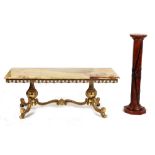 Property of a deceased estate - a brass & onyx rectangular topped coffee table, 47.25ins. (