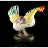 Property of a lady - a rare Lenci painted pottery model of a Cockerel, small chip to wattle and