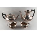 Property of a lady - a silver four piece tea set, makers Viners Limited, Sheffield 1966-8,