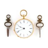 Property of a lady - a late 19th / early 20th century 18ct gold cased key wind fob watch, French