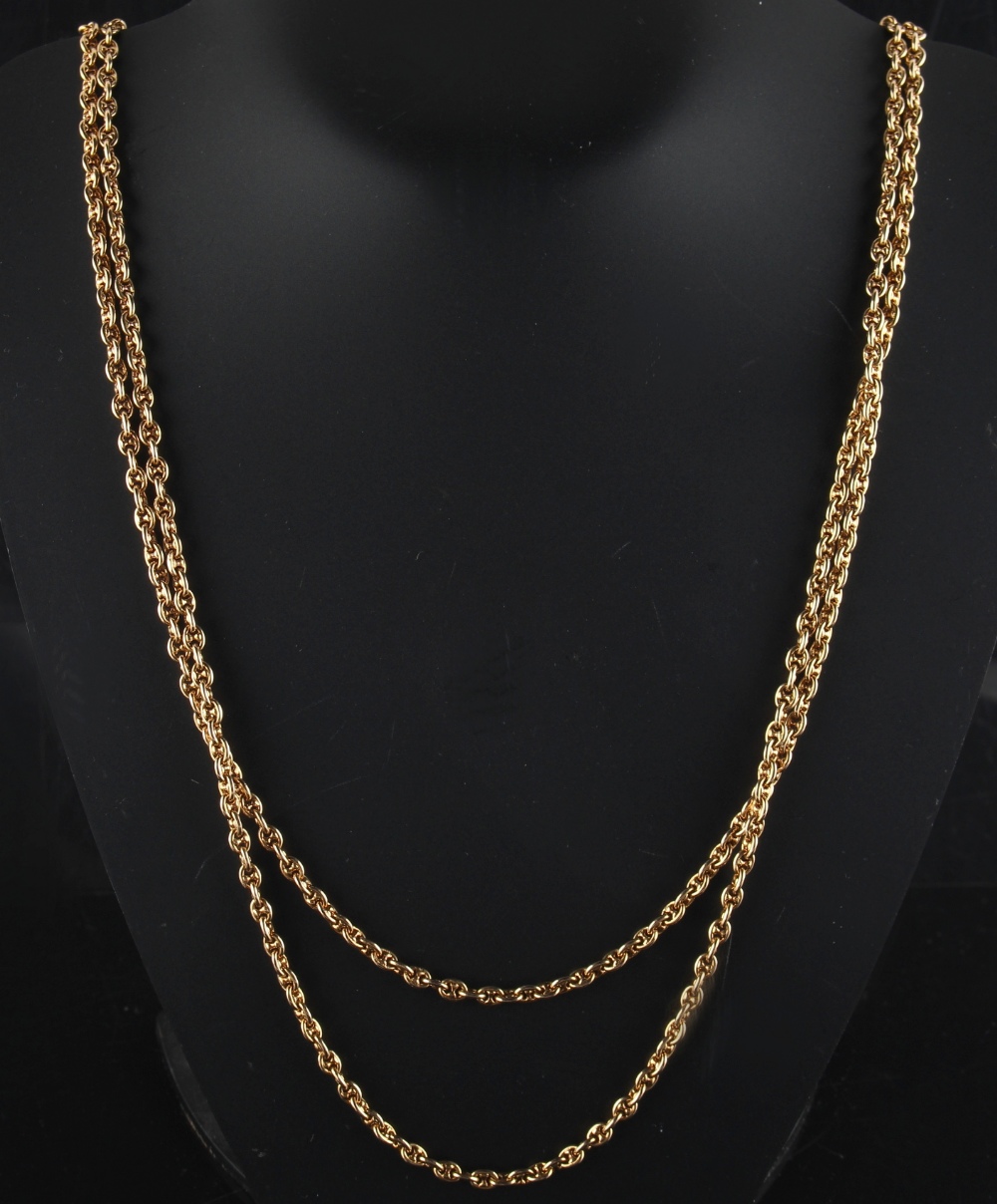 Property of a deceased estate - a good 15ct gold guard chain, late 19th / early 20th century, 57.