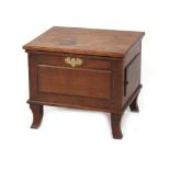Property of a lady - a George III oak box commode, interior bereft, 19.75ins. (50cms.) wide (see