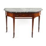 Property of a deceased estate - an Edwardian rosewood & marquetry inlaid marble topped washstand,