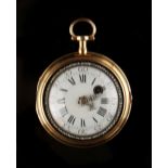 Property of a deceased estate - a late 18th century French gold pair cased pocket watch, the two