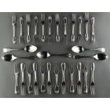 Property of a gentleman - flatware - a set of twelve George III silver shell pattern diner forks, of