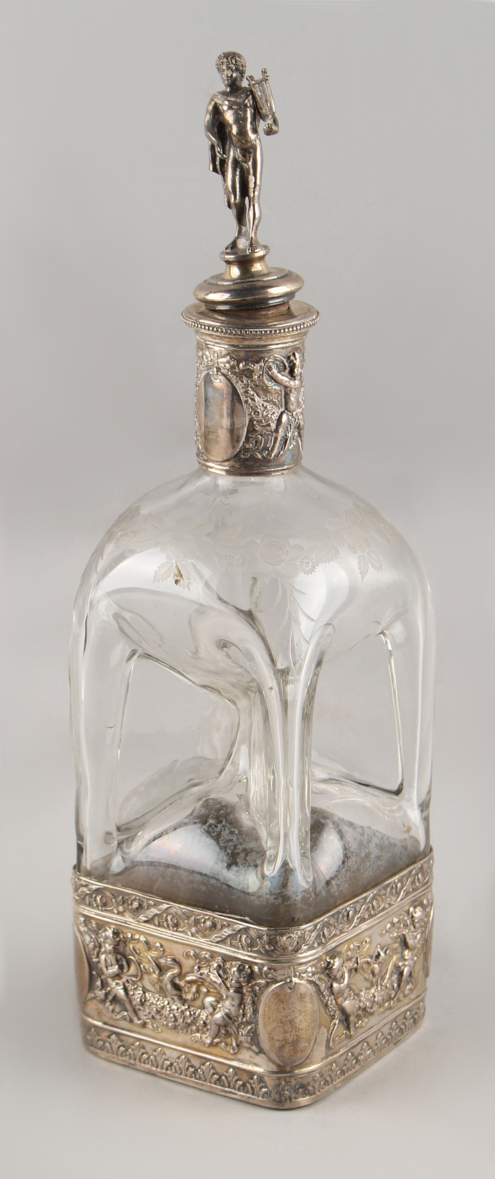 Property of a gentleman - late 19th / early 20th century Dutch silver mounted clear glass decanter