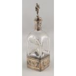 Property of a gentleman - late 19th / early 20th century Dutch silver mounted clear glass decanter