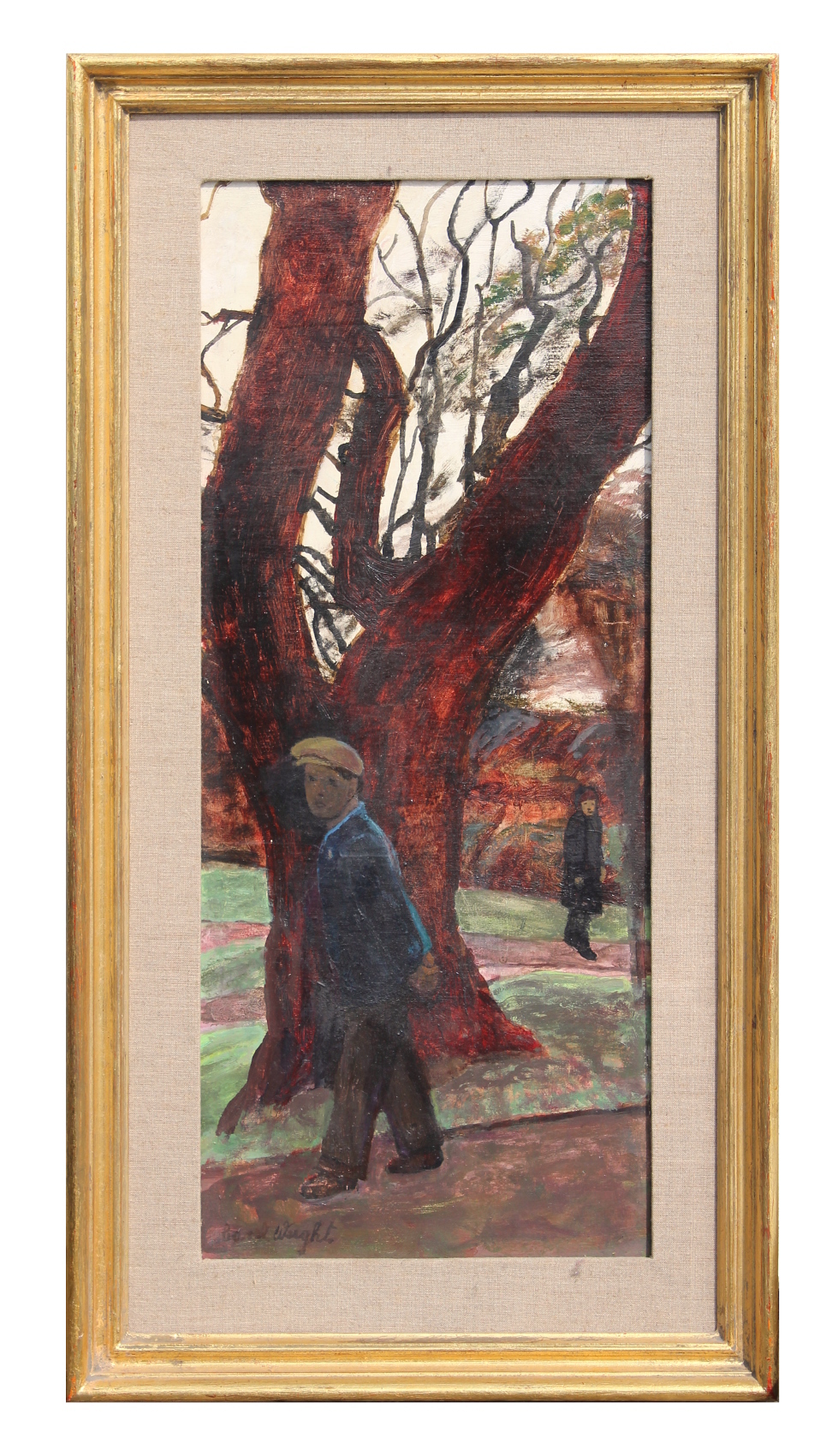 ARR - Property of a lady - Carel Weight R.A. (1908-1997) - 'WORK PEOPLE AND TREES' - oil on board,