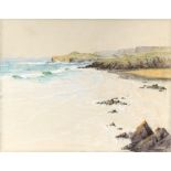 Property of a lady - 20th century British - A COASTAL VIEW - pastel, 14 by 17.7ins. (35.6 by