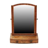 Property of a lady - a 19th century mahogany swing-frame toilet mirror with bow-fronted two-drawer