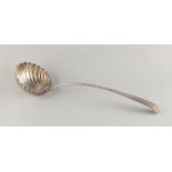 Property of a deceased estate - a Georgian silver punch ladle with shell bowl, makers T.E, London,