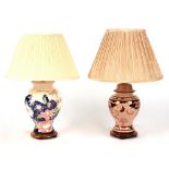 Property of a lady - a pair of Louis Drimmer signed ceramic table lamps, with shades, each