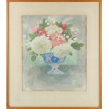 Property of a deceased estate - 20th century British - STILL LIFE OF FLOWERS IN A VASE - gouache &