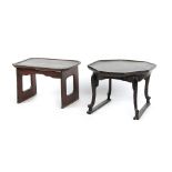 Property of a gentleman - two Chinese provincial low tables or stands, both probably 19th century,