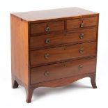 Property of a deceased estate - a small 19th century mahogany chest of two short & three long