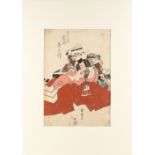 Utagawa Kuniyasu (1794-1832) - ACTOR IWAI KUMESABURO - woodblock print, oban, mounted but unframed.