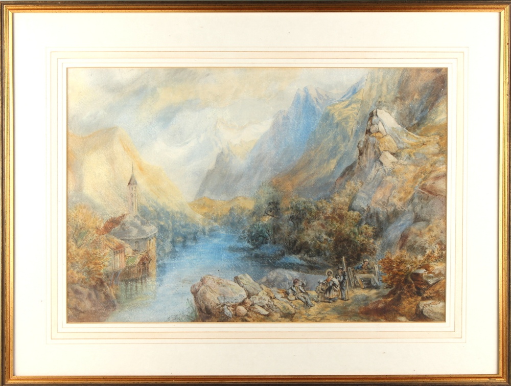 Property of a lady - English school (late 19th century) - ALPINE LANDSCAPE - watercolour, 13.1 by