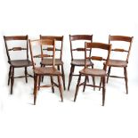 Property of a gentleman - a matched set of six late 19th / early 20th century elm seated Oxford