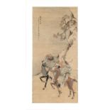 Qian Hui'an (1833-1911) - THREE HEROES OF WIND AND DUST - painting on paper, the painting 53.55 by