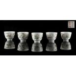 Property of a lady - a set of five Japanese beaker cups, circa 1900, each painted with flowers &