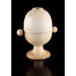 Property of a lady - a Victorian alabaster Stanhope viewer or peep egg, with rotating view of Byland