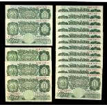 A private collection of GB banknotes - twelve Bank of England O'Brien One Pound (ï¿½1) banknotes;