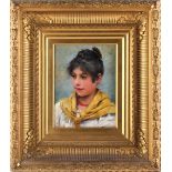 Property of a deceased estate - Leo A. Malempre (1860-1901) - PORTRAIT OF A YOUNG LADY - oil on