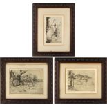 Property of a deceased estate - three etchings by Constance M. Pott (1862-1930), each signed in